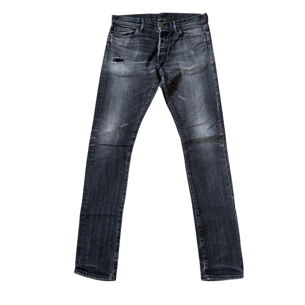 John Elliott Charcoal Grey Wash Skinny Distressed Jeans - M062